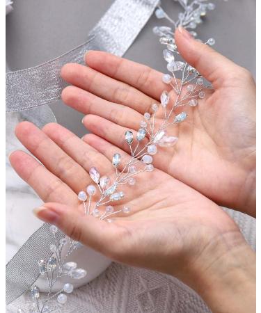 Unicra Bridal Wedding Hair Vine | Silver Crystal Headband & Rhinestone Hair Accessories for Brides & Girls - Buy Online on GoSupps.com