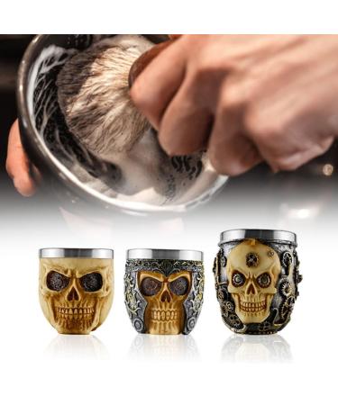 Shop Stainless Steel Shaving Bowl - Foaming Soap Bowl for Beard & Facial Hair | Skull Design | International Shipping Available - Buy Online on GoSupps.com