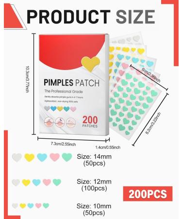 CHEMISTRY 200 pieces pimple patches colorful pimple patch hydrocolloid patches with tea tree oil salicylic acid hydrocolloid patches day and night use waterproof breathable acne patches - Buy Online on GoSupps.com