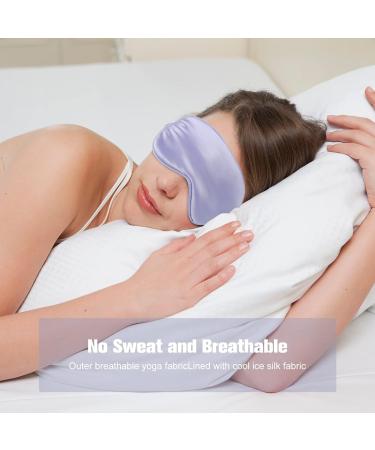 2-Pack Silk Sleep Mask Set - Black+Purple | IEKEODI Eye Mask for Sleeping, Elastic Blackout Eye Mask & Blindfold for Full Night's Sleep, Travel, and Nap - Buy Online on GoSupps.com