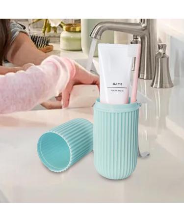 Travel Toothbrush Holder Case - Dustproof Portable Organizer for Home & Travel - Multifunctional Blue Toothbrush Mug - Buy Online on GoSupps.com