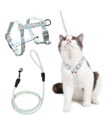 Doryum Cat Harness and Leash Set Adjustable Cat Harness with Leash Escape Proof Soft Pet Harness and Leash Kitten Vest Harness for Small Dog Cat Pet Outdoor Training Walking Running (S)