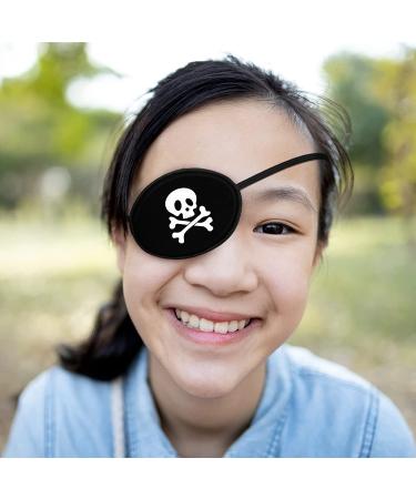 Halloween Pirate Eye Patches Set - Adjustable Silk Kids & Adults Eyepatch for Lazy Eye with Elastic Strap - Perfect for Halloween & Christmas Parties - Buy Online on GoSupps.com