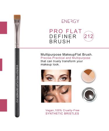 ENERGY Flat Definer Brush - Precision Eyebrow & Eyeliner Brush for Defining Shaping & Concealing | Vegan Synthetic Bristles for Liquid Cream Gel & Wax Cosmetics - International Shipping Available - Buy Online on GoSupps.com