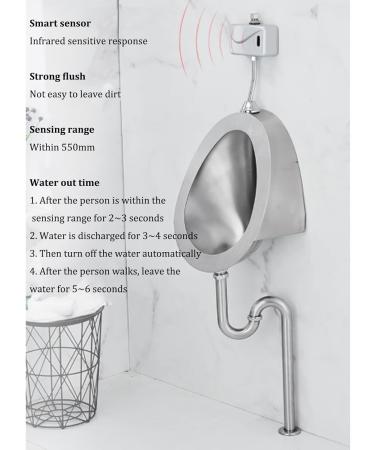 High-Efficiency Flushing Adult Stainless Steel Urinal Automatic Induction Wall-Mounted Urinal with Flush Valve Deodorant and Anti-Blocking Public Toilet Urinal Used in - Buy Online on GoSupps.com