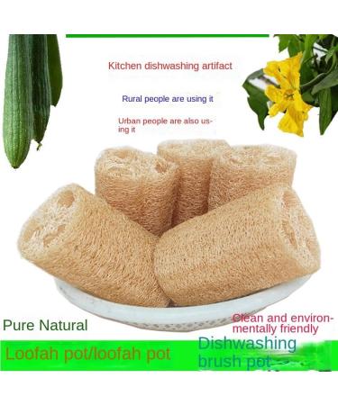 Natural Loofah Dishwashing Brush & Cloth - Eco-Friendly Cleaning Tool for Kitchen | Non-Oil Sponge | Yellow - Buy Online on GoSupps.com