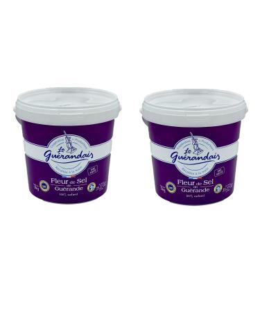 Set of 2 Guérande PGI Salt Flower Le Guérandais Bucket 1 kg