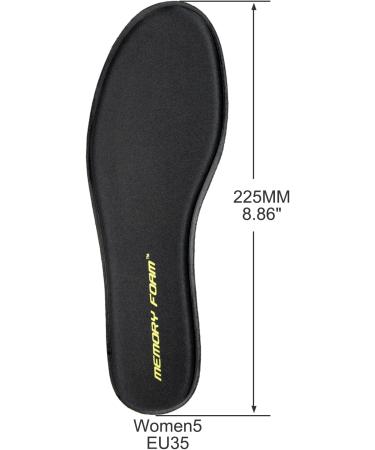 Endoto Memory Foam Insoles for Skechers Shoes - Cushioned Replacement Inserts for Men and Women - Foot Pain Relief and Comfort - Black Women5 - Buy Online on GoSupps.com