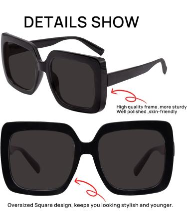 OCCI CHIARI Oversized Reader Sunglasses for Women - Black Reading Glasses 1.0 to 3.5 - Stylish & Comfortable - Shop Internationally - Buy Online on GoSupps.com