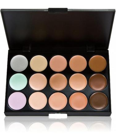 ArRord Pro 15 Colors Face Contour Cream Makeup Concealer Palette + Foundation Powder Brush Kit - Buy Online on GoSupps.com