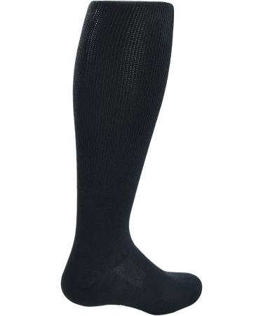 Yomandamor Men's Bamboo Diabetic Over The Calf Socks 4 Pairs - Black, Size 10-13 - Buy Online on GoSupps.com