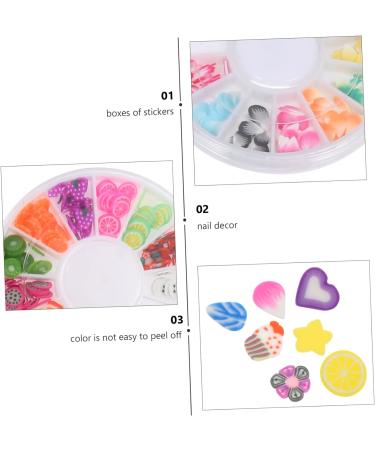 minkissy 56 Boxes Soft Pottery Nail Diy Scrapbook Cane Accessories Hair Bow Resin Polymer Slices Manicure Decor Resin Flat Back Button Flower Clay Fruit Polymer Clay Patch Sticker 3d - Buy Online on GoSupps.com