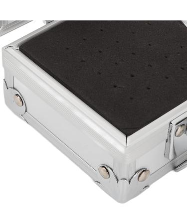 Nail Drills Organizer Transparent Clamshell Design Sturdy Durable Nail Drills Storage Box 25 Holes Slot Design Drop Resistant for Nail Salons (Silver) - Buy Online on GoSupps.com