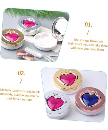 Buy Homsfou 4-Piece Contact Lens Container Set Stylish Interchangeable Cases with Mirror Film Perfect for International Shipping! - Buy Online on GoSupps.com