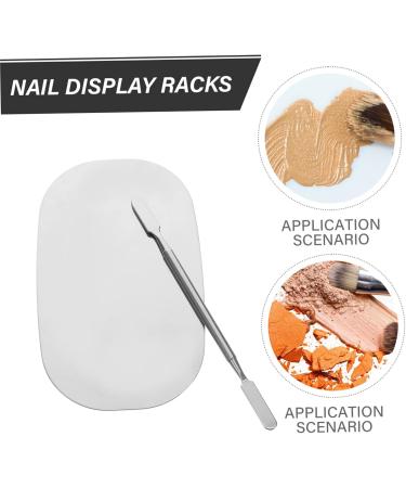 Ipetboom 1 Set Makeup Palette Make up Pallets Blue Suits Manicure Cosmetic Plate Foundation Plate Nail-art Palette Spatula Nail Art Palette Cream Stainless Steel Tool Kit Portable 12.6x7.5x0.3cm Silver - Buy Online on GoSupps.com