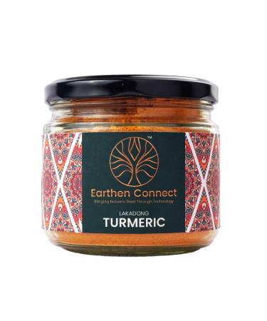 Earthen Connect Premium Lakadong Turmeric Powder 150g High Curcumin Content Directly Sourced from Lakadong Village Meghalaya Unprocessed Chemical-Free Haldi Powder Glass Bottle
