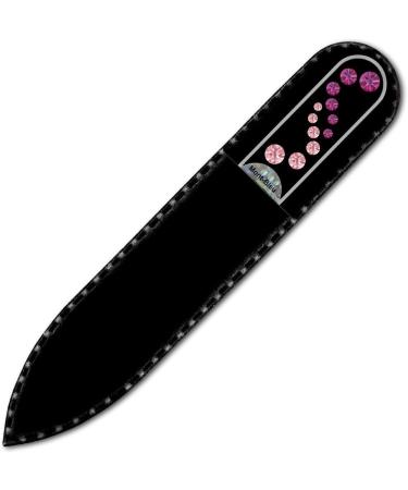 Small Size Crystal Glass Nail File hand decorated with Swarovski crystals Hand Made in Czech Republic (Europe) Czech Tempered Glass Lifetime Guaranty in Suede Sleeve (Fuchsia - Light Rose) - Buy Online on GoSupps.com