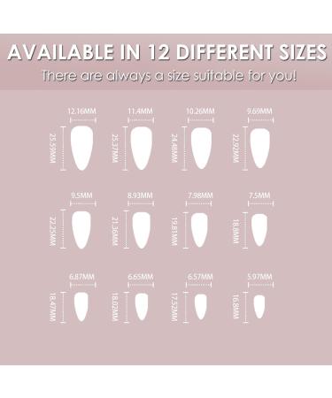 Gradient Stiletto Almond False Nails - 24Pcs Nude Pink Press on Nails with Nail Glue for Women - Buy Online on GoSupps.com