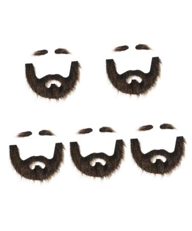 Didiseaon 5 Sets Beard Dress up Realistic Mustache Realistic Beard Full Beard Mustache Fake Eyebrow Plush 20.00X13.00X0.50CMx5pcs Multix5pcs
