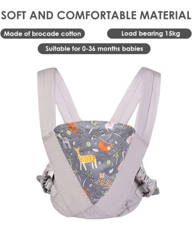 iFCOW Baby Sling Carrier Baby Wrap Sling Baby Wrap Carriers Handfree Swaddle Wrap Front and Back Suitable from Birth to 15KG Gray - Buy Online on GoSupps.com