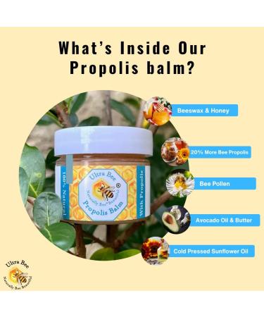  Ultra Bee Propolis Balm (+ 10% High Strength Propolis Wax) 100% Natural Handmade 100ml - Buy Online on GoSupps.com