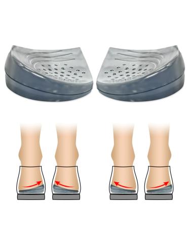 JL-Group 2 Layers Adjustable Heel Wedge Corrective Inserts for Over Pronation & Supination Correction Medial & Lateral Heel Insoles for Foot Alignment (L (8-11 Women 7.5-12 Men)) Transparent-black L (8-11 Women 7.5-12 Men)