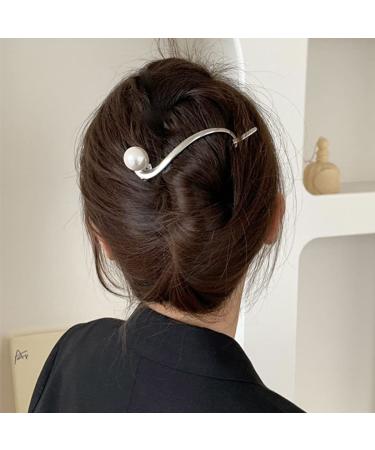 Brinie French Twist N Clip Pearl Banana Clip - Pack of 2, Fashion Hair Accessories for Women and Girls - Buy Online on GoSupps.com
