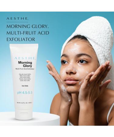 Buy Aesthe Morning Glory Multi-Acid Exfoliant | 5 AHAs Facial Scrub for Oily Acne-Prone & Mature Skin | Deep Cleansing & Cellular Turnover - 4.2 oz - Buy Online on GoSupps.com
