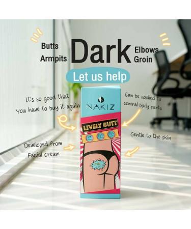 Nakiz Lively Butt Cream for Stretch Marks & Uneven Skin Tone - 100% Authentic (2 Pack) | Award-Winning Formula for Underarm, Inner Thigh, Back, & Knee - Buy Online on GoSupps.com