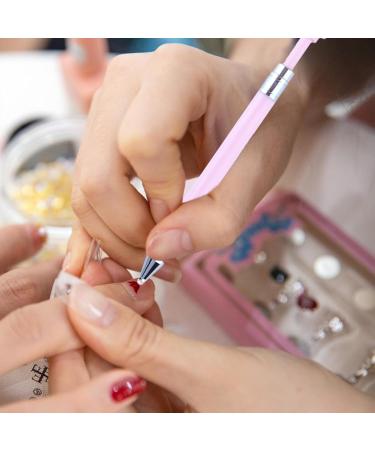 scyca Nail Art Drill | Manicure Dotting Pencil for Artistic Nails Rhinestone Art Portable Dotting Nail Too for Home Travel Business Trip Apartment Pink - Buy Online on GoSupps.com