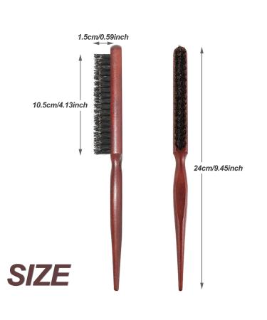 Sularpek Teasing Hair Brush - Boar Bristle Toupe Brush with Wooden Handle for Long Thick Curly Wavy Dry or Damaged Hair - Buy Online on GoSupps.com