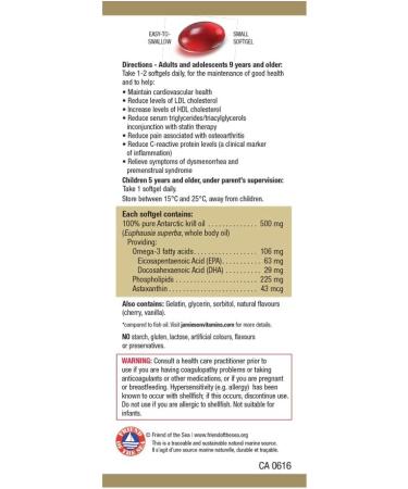 Jamieson Omega Complete Pure Krill Oil 500 mg Extra Strength - 100 Softgels packaging may vary 100 count (Pack of 1) - Buy Online on GoSupps.com