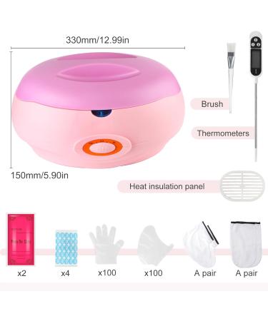 Swawis Paraffin Bath Set - 200W Moisturizing Paraffin Wax Bath for Hands & Feet with Accessories & 900g Pink Wax - Spa Quality Skin Treatment - Buy Online on GoSupps.com