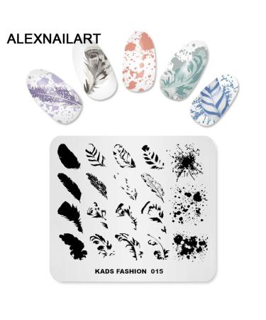 Nail Stamping Plate Set - 4 Piece Feather Flower Leaves & Butterfly Templates | DIY Nail Art Tool & Stamper | International Shipping - Buy Online on GoSupps.com
