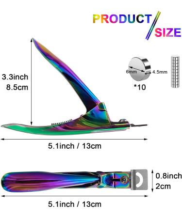 Professional Rainbow Acrylic Nail Cutter with Magnet Sizer & Adjustable Length Measurement - Precision Nail Clippers for Salon & Home Nail Art - Buy Online on GoSupps.com