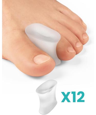 Upgraded Gel Toe Separators - 12 Pack Aloe Vera Infused Silicone Spacers for Bunion & Callus Relief - Men & Women (Medium Size - Buy Online on GoSupps.com