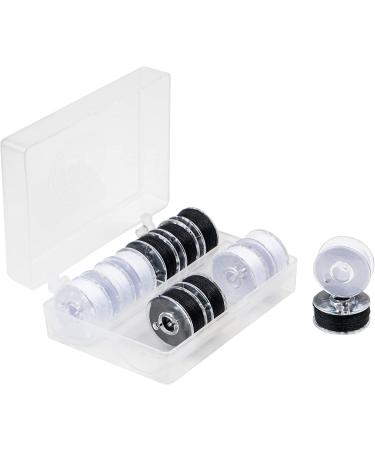 SINGER 30027 Class 66 Transparent Bobbins - 12 Black & White Threaded Bobbins - Buy Online on GoSupps.com