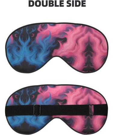 Ultra-Soft Light-Blocking Eye Mask - Blue & Red Fire Print for Optimal Comfort & Restful Sleep | International Shipping Available - Buy Online on GoSupps.com