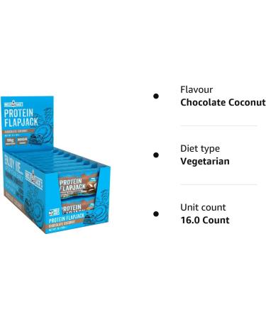 Uncle Jack's Protein Flapjacks | 16 x 100g | 18g Protein | High Protein High Fibre | Vegetarian | (Chocolate Coconut) - Buy Online on GoSupps.com