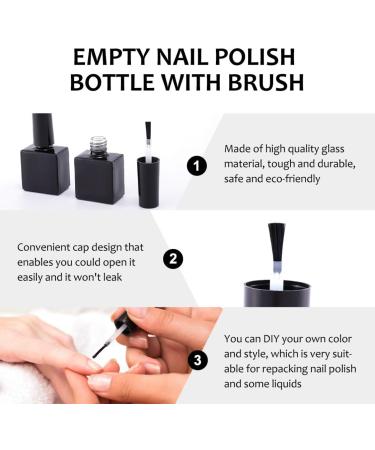 Frcolor 12 Pack Empty Nail Polish Bottles - Refillable Glass Containers for Nail Art & Makeup - 10ml Transparent Bottles for Women & Girls - Buy Online on GoSupps.com
