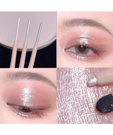 Diamond Glitter Eyeshadow Liner Pencil - Pearl White Highlighter & Silver Matte Waterproof Eyeliner for Shiny Makeup | International Shipping - Buy Online on GoSupps.com