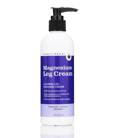 Magnesium Calming Leg Cream, Herbal Moisturizer Leg Butter Naturally Soothes Cramping In Legs + Calms Annoyances Of Unpleasant Restless Sensations, Irritability, Itching, Crawling, & Shaking, 8 Ounce 8 Ounce (Pack of 1) Magnesium Relaxing Leg Cream