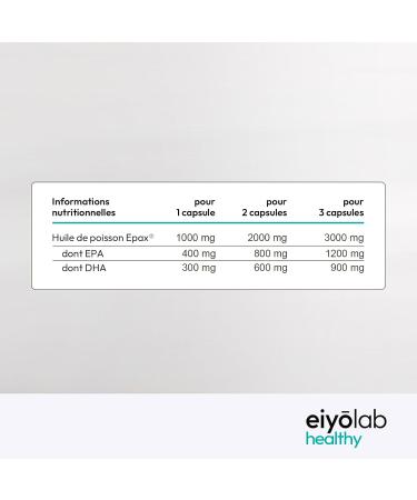 Omega 3 EPAX | Wild Fish Oil 2000 mg | High in Fatty Acids 800 mg EPA + 600 mg DHA for 2 Capsules | Pure and Concentrated Oil with Natural Antioxidants | 90 Soft Capsules | Eiyolab - Buy Online on GoSupps.com