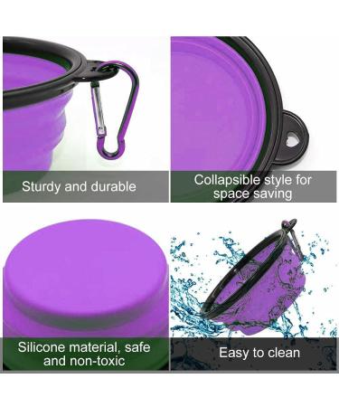 Collapsible Dog Bowl Collapsible Dog Water Bowls for Cats Dogs Portable Pet Feeding Watering Dish Portable Dog Water Food Bowl with Carabiner Pet Feeding Cup Dish for Traveling Walking Parking (Small Pink+Purple) Small Pink+purple - Buy Online on GoSupps.com