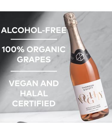 Thomson & Scott Noughty Alcohol-Free Organic Sparkling Ros 75cl - Low-Sugar, Halal Certified, Vegan - Perfect Gift for Expecting and New Moms - Buy Online on GoSupps.com