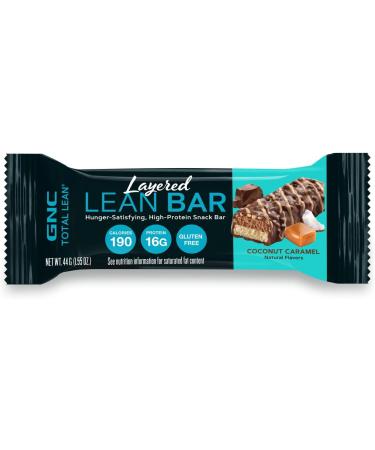 GNC Total Lean Layered Lean Bar - Coconut Caramel (9 Bars) | Healthy Snack | Low-Calorie Protein Bar | International Shipping Available - Buy Online on GoSupps.com