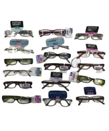 Foster Grant Reading Glasses -10 Pairs Assorted Bulk Magnivision EZ Readers Spare Pair Essentials and other FGX brand READING GLASSES Assorted Strengths And Styles 1.25 - 3.25