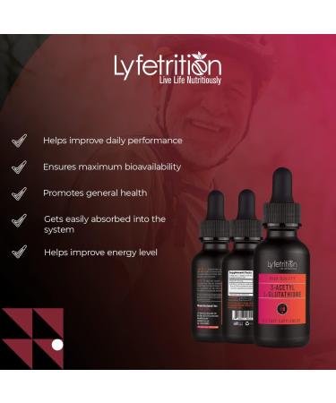 Lyfetrition S-Acetyl L-Glutathione 98mg 4 Oz Liquid 220 Servings Made in USA Quick Absorption Quality Potent Ingredients Third-Party Tested Non-GMO GMP Certified Cruelty-Free Products - Buy Online on GoSupps.com