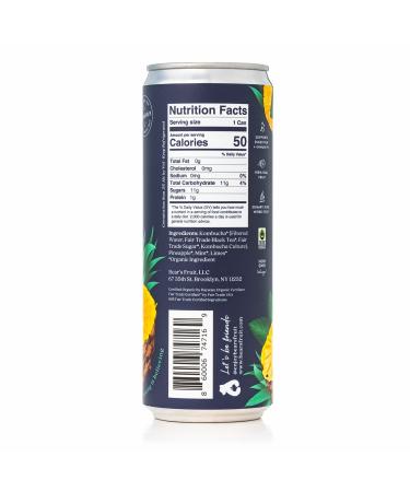 Organic Pineapple Mint Kombucha 12-Pack - Made with 100% Whole Fruit - Buy Online on GoSupps.com