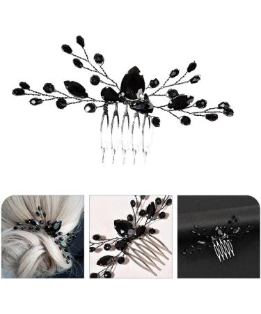 MAGICLULU Black Crystal Hair Accessories Bridesmaid Hair Accessories Bridal Headwear Women Insert Comb Elegant Bride Headdress Inserted Hair Comb Bride Hair Accessories Crystals Hair Comb - Buy Online on GoSupps.com